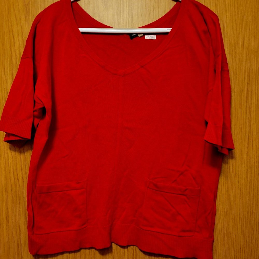 Cable & Gauge Red Sweater Tee (M)